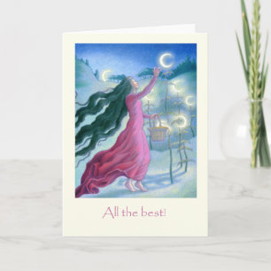 Moon goddess greeting card