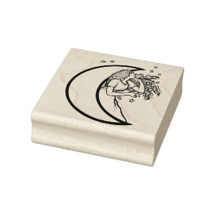 Moon Goddess MoonChild Rubber Stamp