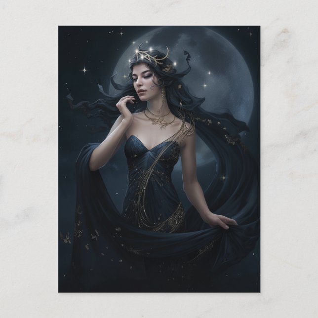 Moon Goddess Queen Fantasy Art Postcard (Front)