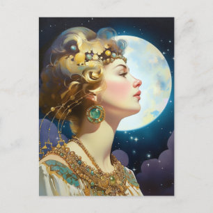 Moon Goddess Queen Fantasy Art Postcard
