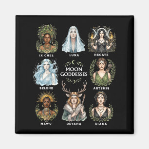 Moon goddesses witchy pagan divine feminine art  magnet