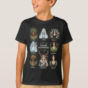 Moon goddesses witchy pagan divine feminine art T-Shirt