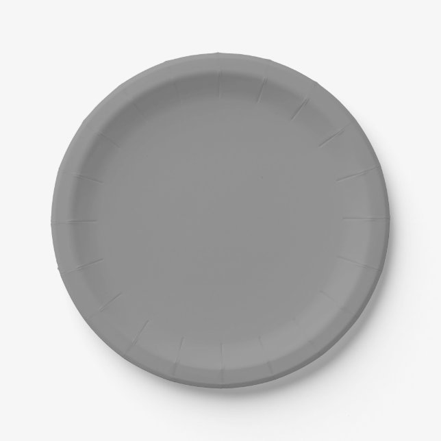 Moon Grey Solid Colour  Paper Plate (Front)