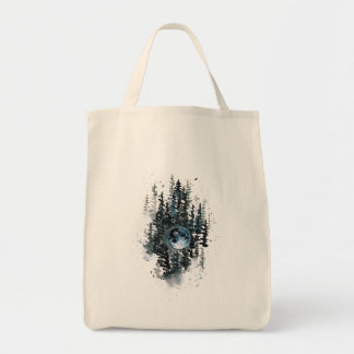 Moon grocery tote bag