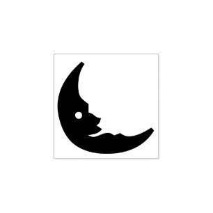 Moon Halloween Decor Custom Rubber Stamp