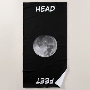 Moon head and feet  beach towel