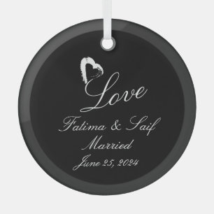 Moon Heart Married Ornament Wedding Gift