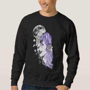 Moon Heaven  Girl Owl Butterfly Sweatshirt