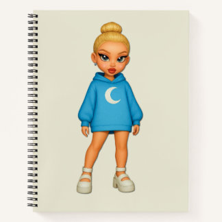 Moon Hoodie Fashion Doll Notebook