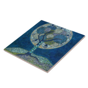 "Moon in Bloom" (painting) Tile