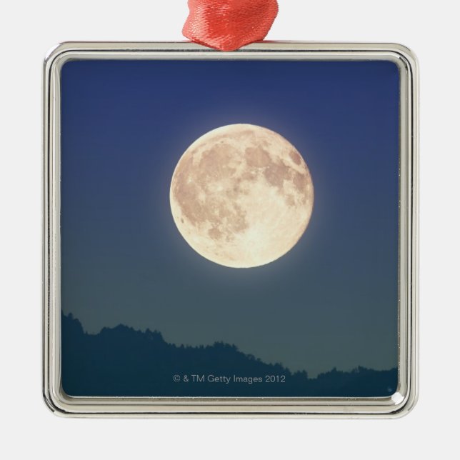 Moon in the Night Sky Metal Tree Decoration (Front)
