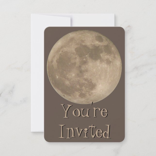 Moon Invitations Personalised Full Moon RSVP Cards (Front)