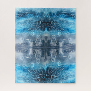 Moon jellyfish batik print jigsaw puzzle