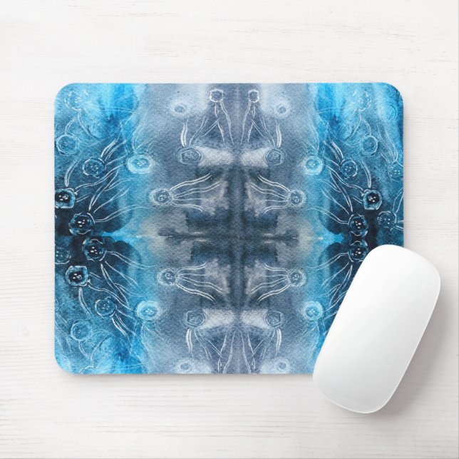 Moon jellyfish batik print mouse pad (With Mouse)
