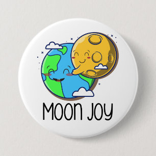 Moon Joy Cute Earth and Moon Hug 7.5 Cm Round Badge