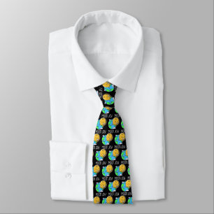 Moon Joy Cute Earth and Moon Hug Tie