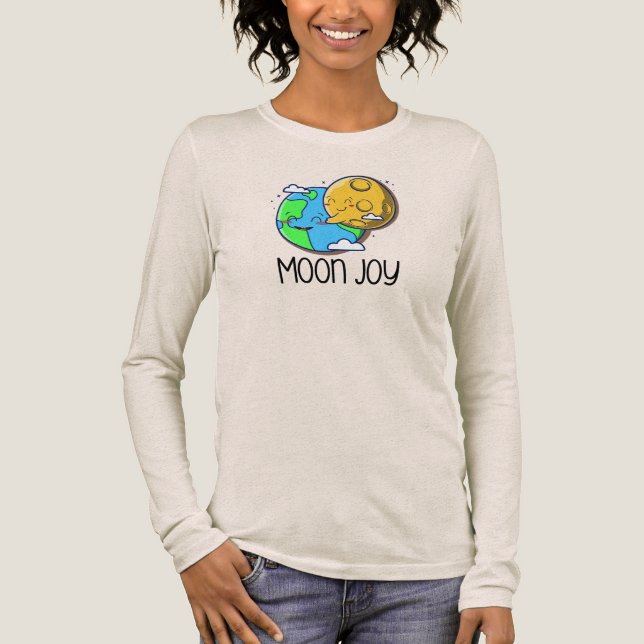 Moon Joy Cute Earth and Moon Hug Tri-Blend Shirt (Front)