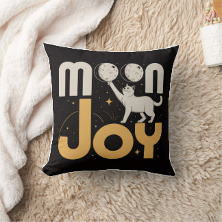 MOON JOY Minimalist Futuristic Cat & Moon Cushion