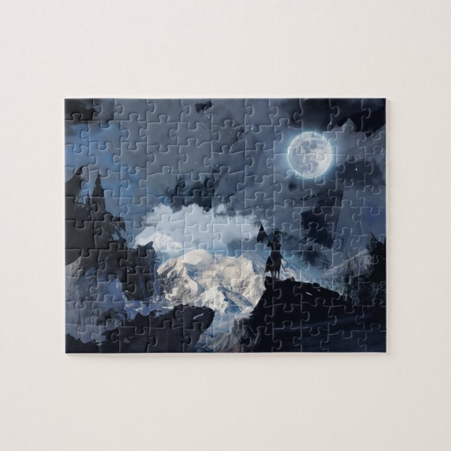 Moon knight oils painting  jigsaw puzzle (Horizontal)