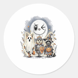 Moon Knight Raccoon Halloween Classic Round Sticker