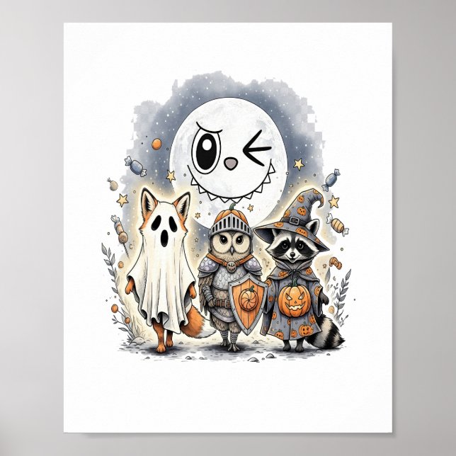 Moon Knight Racoon Halloween Poster (Front)