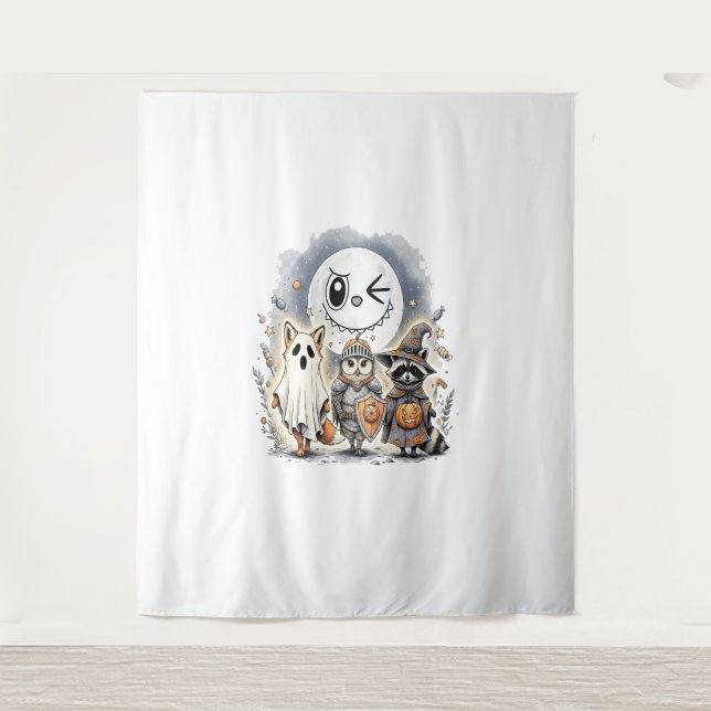Moon Knight Racoon Halloween Tapestry (Front)