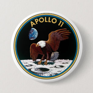 Moon Landing 50th Anniversary Apollo 11 Mission 7.5 Cm Round Badge