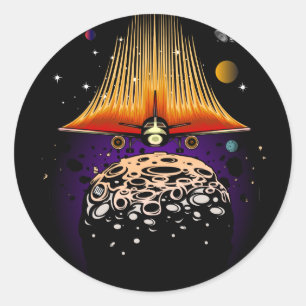 Moon Landing  Classic Round Sticker