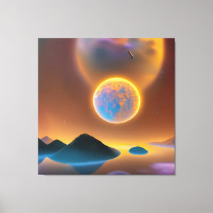 Moon landscape art canvas print