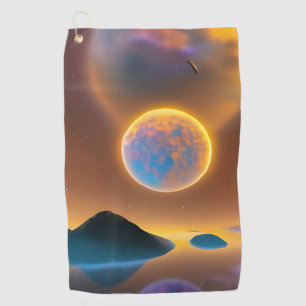 Moon landscape art golf towel