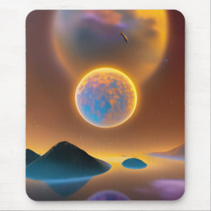 Moon landscape art mouse pad