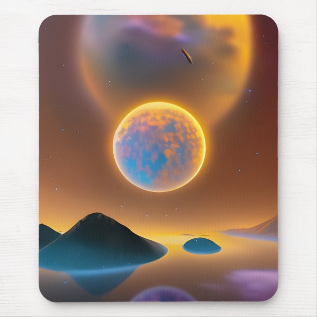 Moon landscape art mouse pad (Front)
