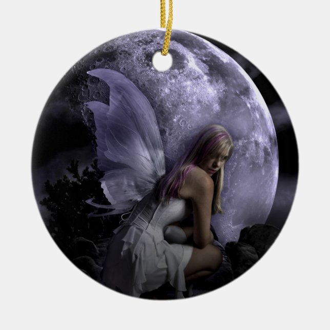 Moon Light Fairy Ceramic Tree Decoration (Front)