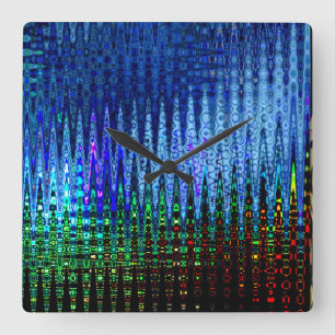 "Moon Lights"-blue abstract clock