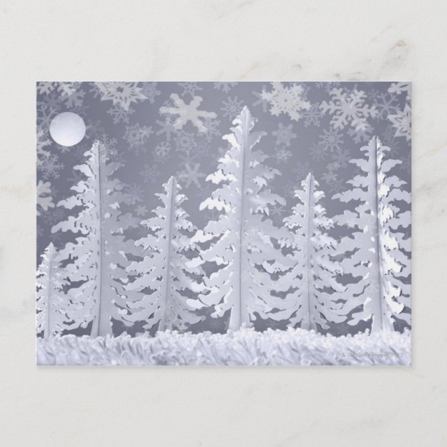 Moon lit Winter landscape Postcard (Front)