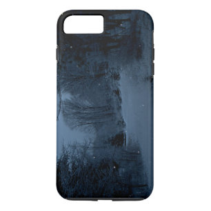 Moon Lite Snowy Road in the Woods - Scary Night Case-Mate iPhone Case