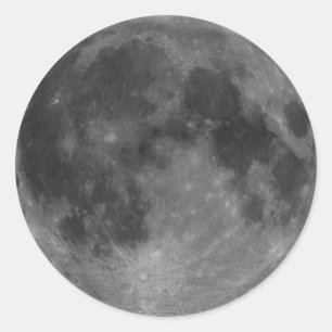 Moon Lunar Reconnaissance Orbiter Map Classic Round Sticker