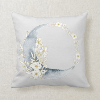 Moon Magic Crescent Moon & Floral Pattern Cushion