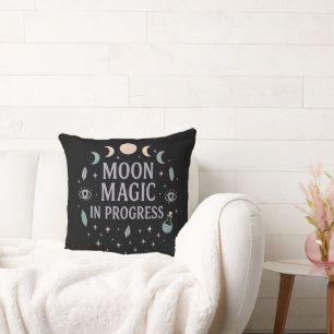 Moon Magic In Progress Witch Stars Gothic Cushion