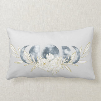 Moon Magic Moon Phase & Floral Pattern Lumbar Cushion