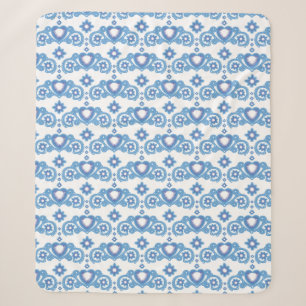 Moon Magic Stars Hearts Celestial White Sherpa Blanket