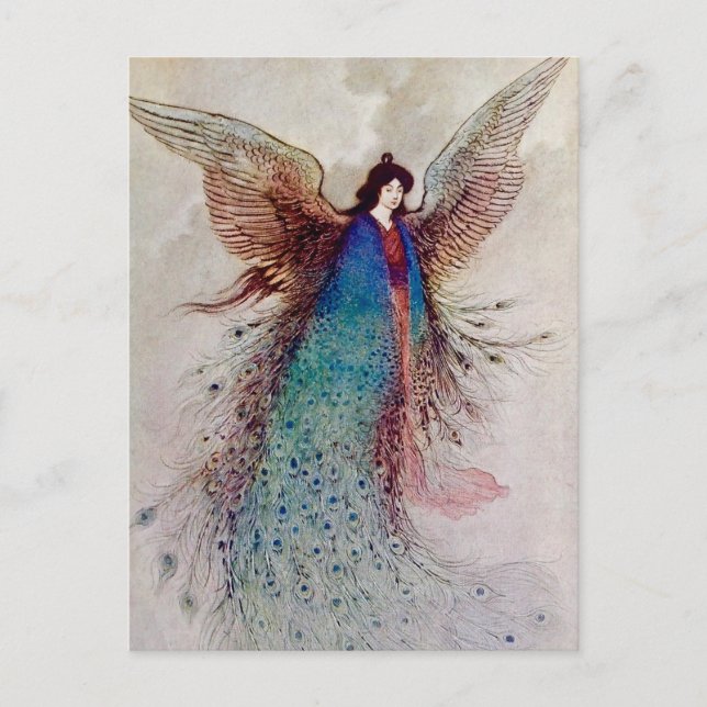 “Moon Maiden” Fairy Art by Warwick Goble Postcard (Front)