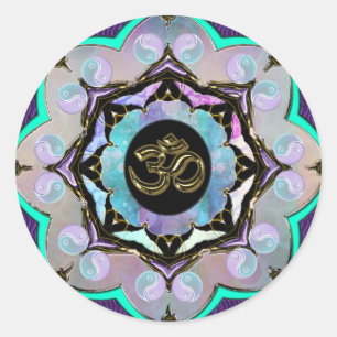 Moon Mandala Classic Round Sticker