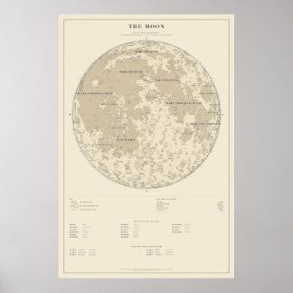 Moon Map Poster