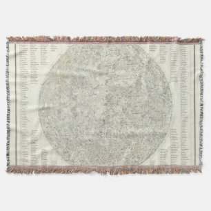 Moon Map Throw Blanket