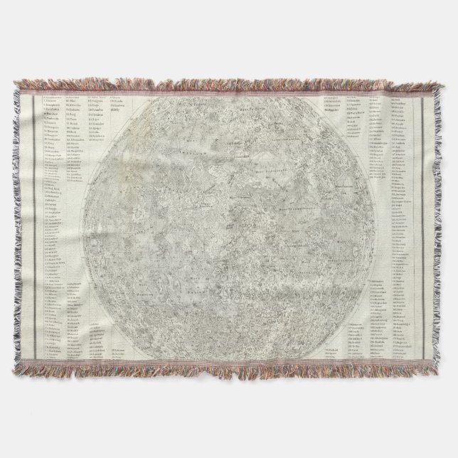 Moon Map Throw Blanket (Front)