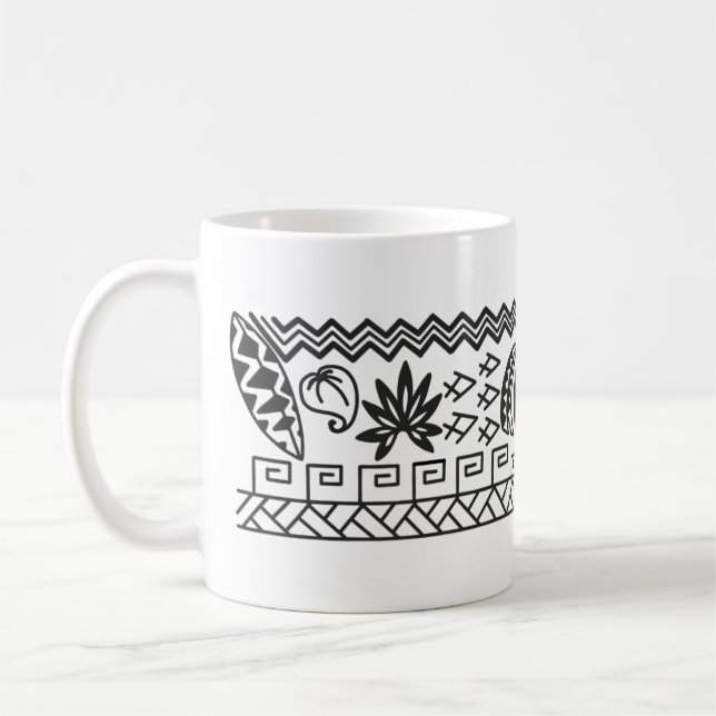 Moon meditation Polynesian tattoo mug (Left)