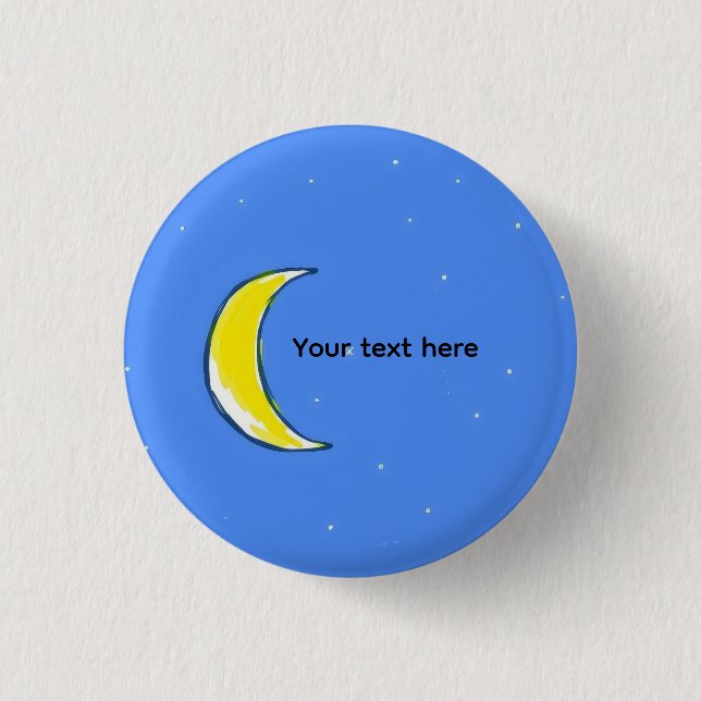 Moon – Minimal Lunar Custom Text Design 3 Cm Round Badge (Front)