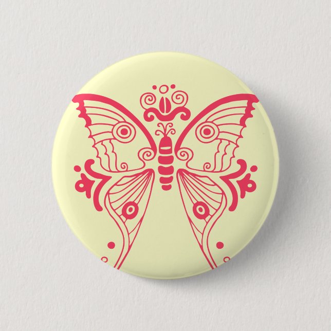 Moon Moth 6 Cm Round Badge (Front)