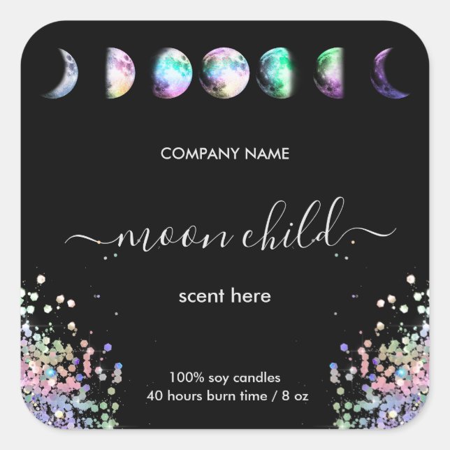 Moon Mystic Intension Celestial jar label crystal (Front)